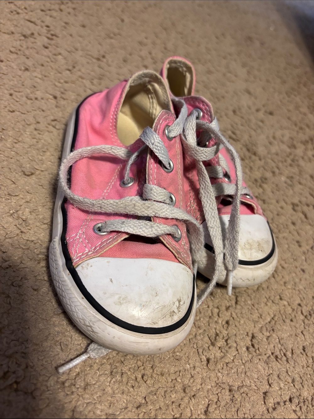 Converse Pink Canvas Kids Lace-Up Sneakers